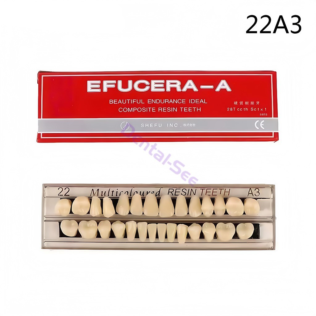 56Pcs Dental Acrylic Resin Full Set Teeth Upper Lower Shade #22 #23 A2 A3
