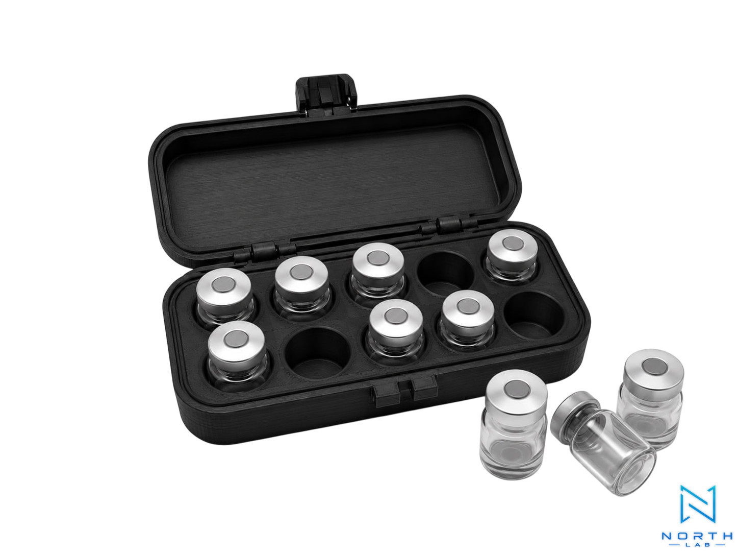 5mL Vial Storage Case Holds 10 Peptide Insulin TRT Vials Hard Organizer