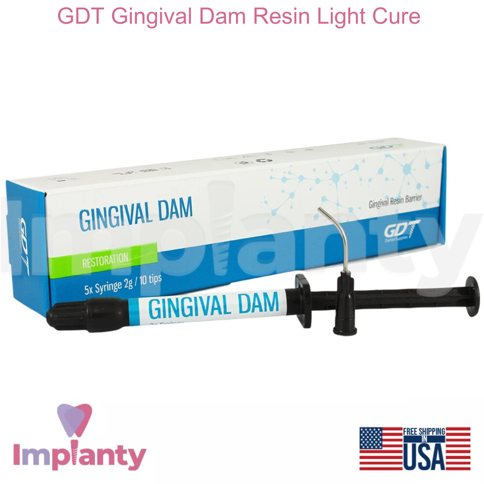 GDT Gingival Dam Resin Light Cure Deep-Blue Barrier Dental Restoration