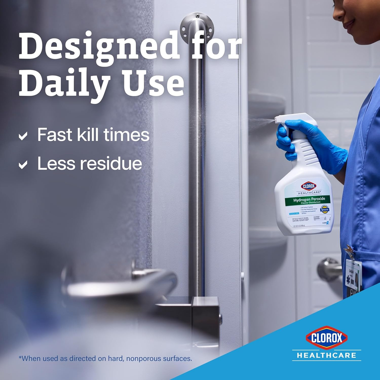 Clorox® Healthcare® Hydrogen-Peroxide Cleaner/Disinfectant, 32 Oz Bottle, Case o