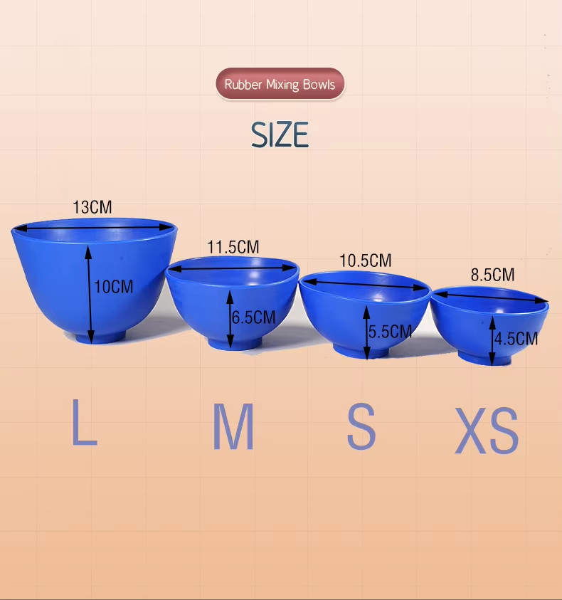 4PCS Dental Plaster Alginate Silicone Flexible Mixing Bowl 2 Mixing Spatulas USA