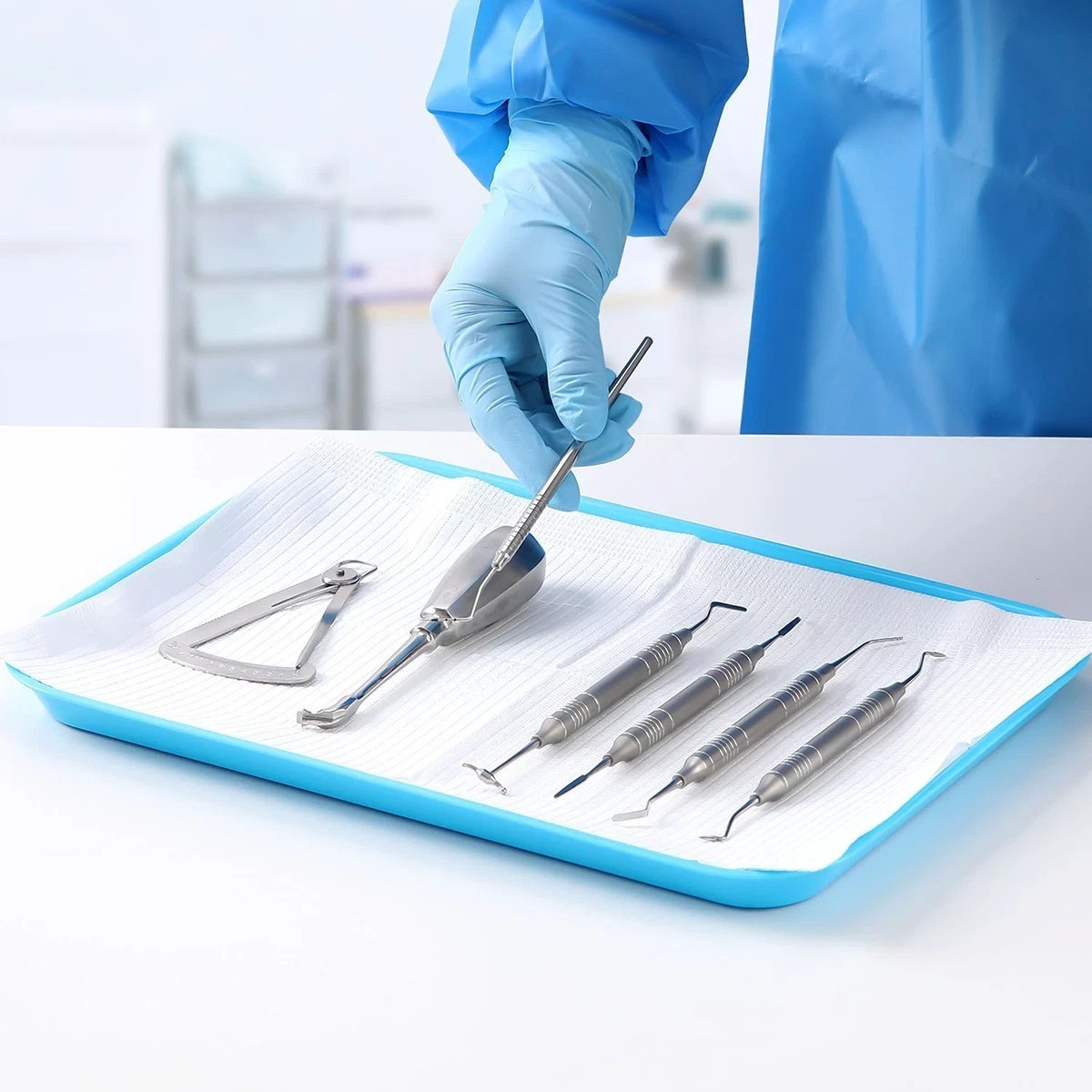 Dental Autoclavable Trays Plastic Instrument Set Up Flat Tray Size B Bandejas