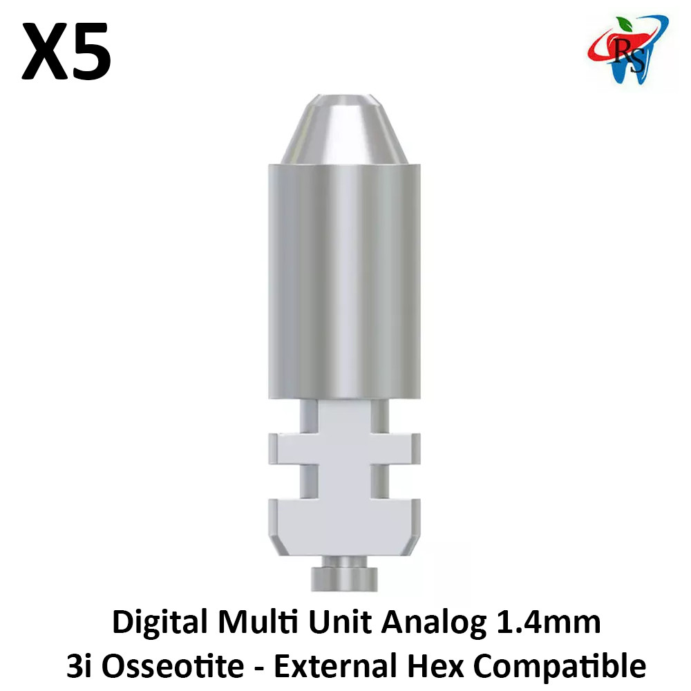 5x Dental Digital Multi Unit Analog 1.4 3i Osseotite Compatible External Hex Lab