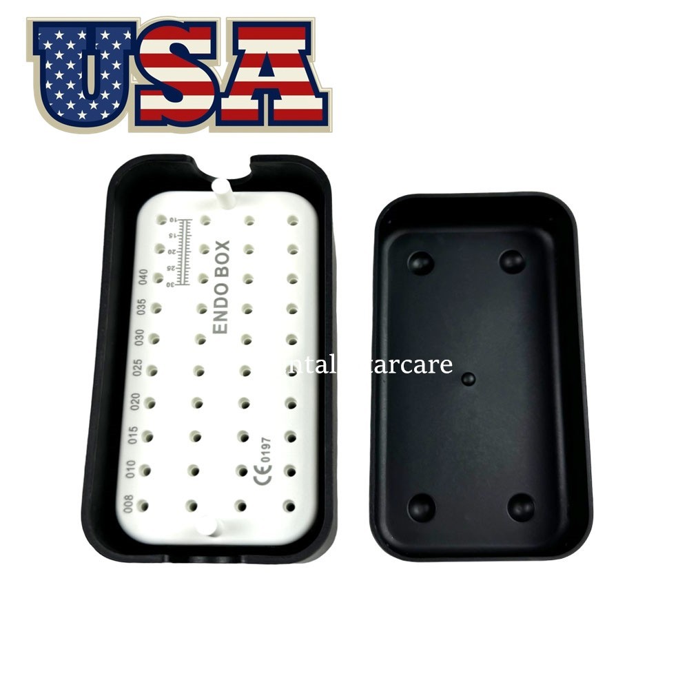 Dental Endo Box With Ruler 40 Holes Files Blocks Disinfection Stand 4 Colors USA