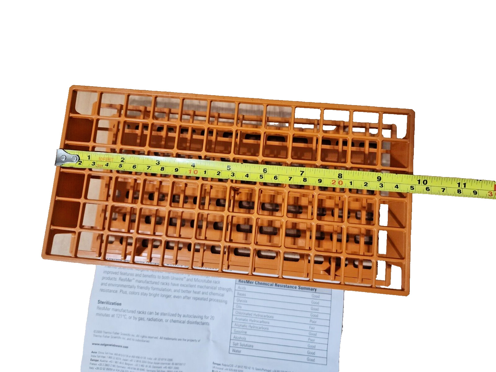 (QTY:1) NALGENE 5970-0116 Unwire Racks of Tubes To Test 16mm Orange