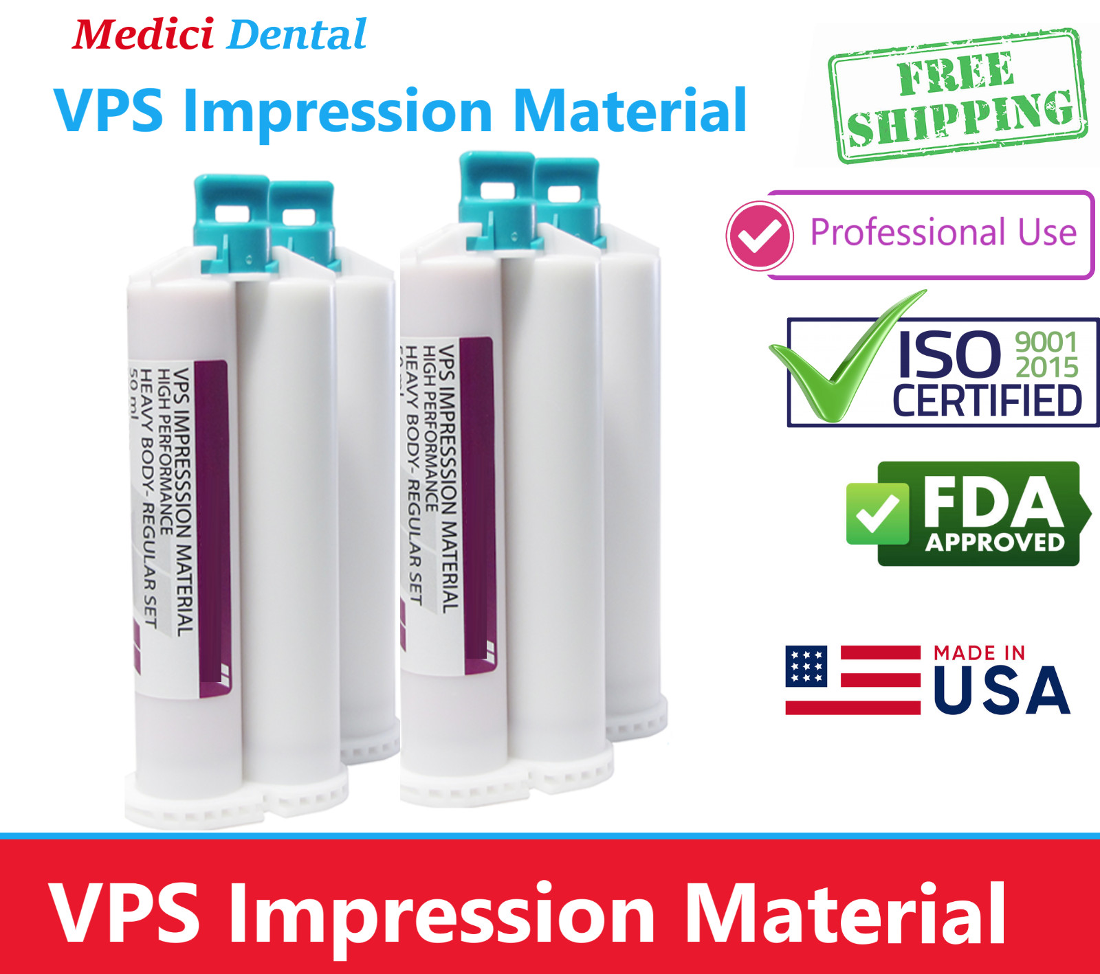 Braval HEAVY BODY FAST SET PVS VPS Impression Material, 200ml/Box, Made in USA