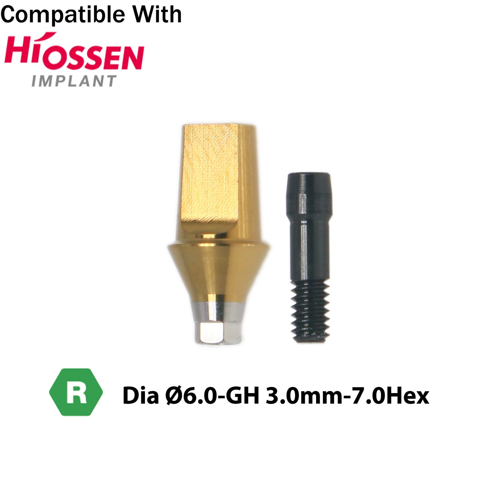 Titanium Straight Abutment Compatible with Osstem Hiossen TS Regular DIO UFII R