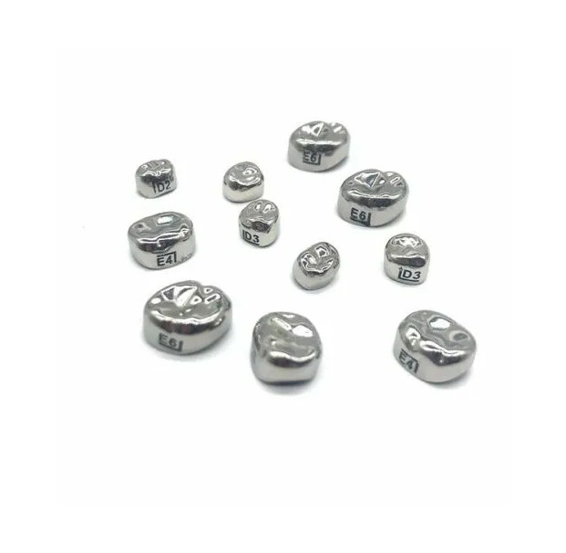 DENTAL Ni-Chro STAINLESS STEEL Primary Molar KIDS CROWN KIT/REFIL All sizes 5/pk