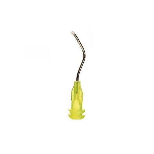 MiFlo Pre-bent Delivery Tips with Brush Padded-End, 19 G, Yellow, 100/Box