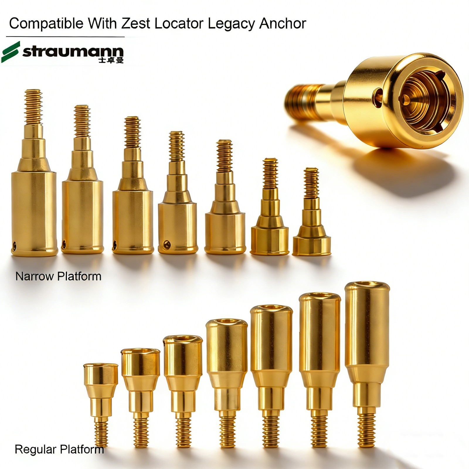 ZEST Locator Overdenture Abutment for Straumann B0ne Level Ø3.3/4.1/4.8mm NC/RC