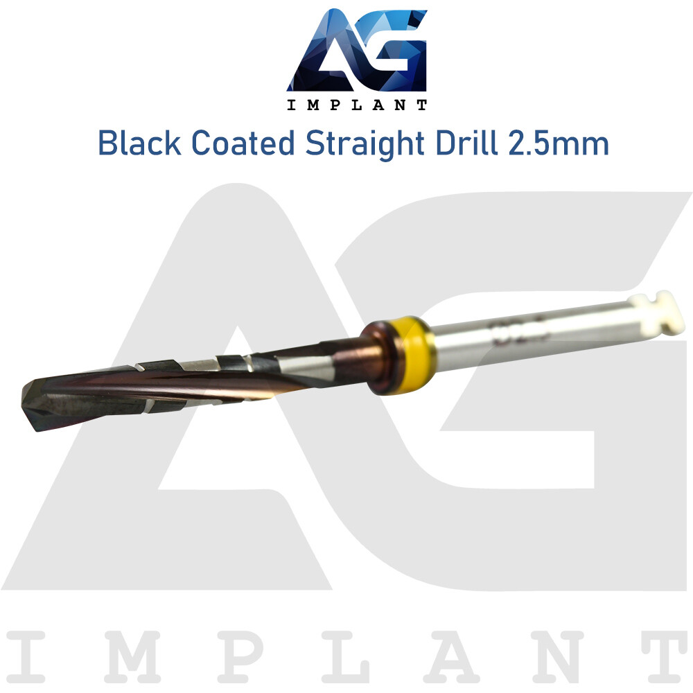 DNT² Black Coated Straight Drill External Irrig ation Surg ical Dental