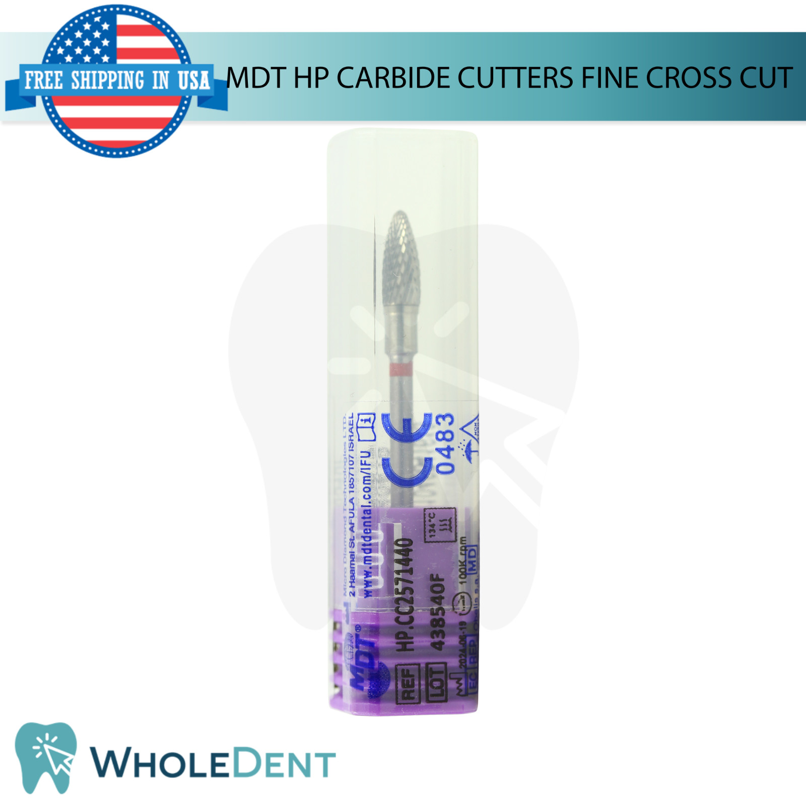 Dental MDT HP Carbide Cutters Fine Cross Cut Bur Smooth Finishing Shaping Tool