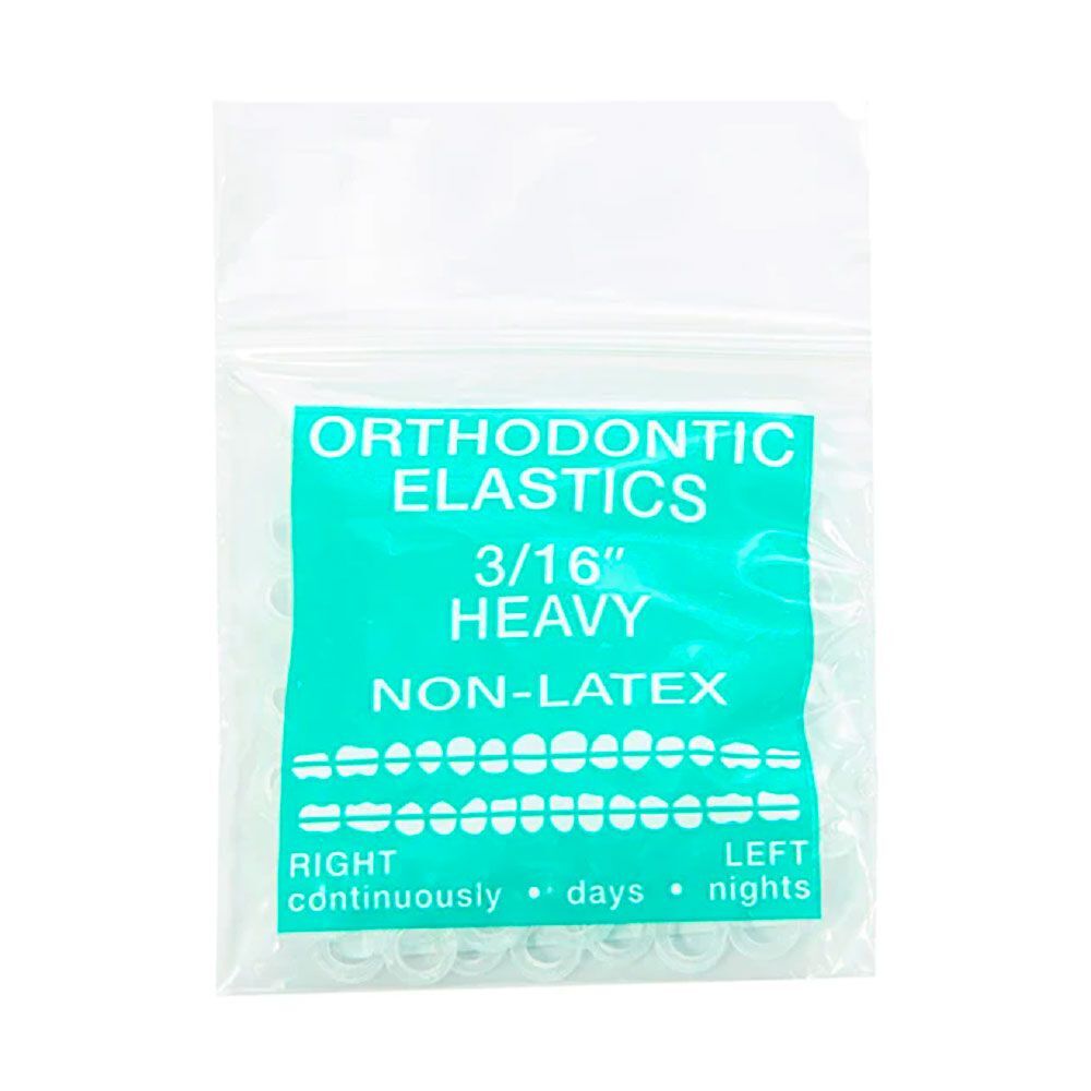 JMU Dental Orthodontic Intra Oral Elastic, Heavy, 3/16″ Clear, 100/Bag