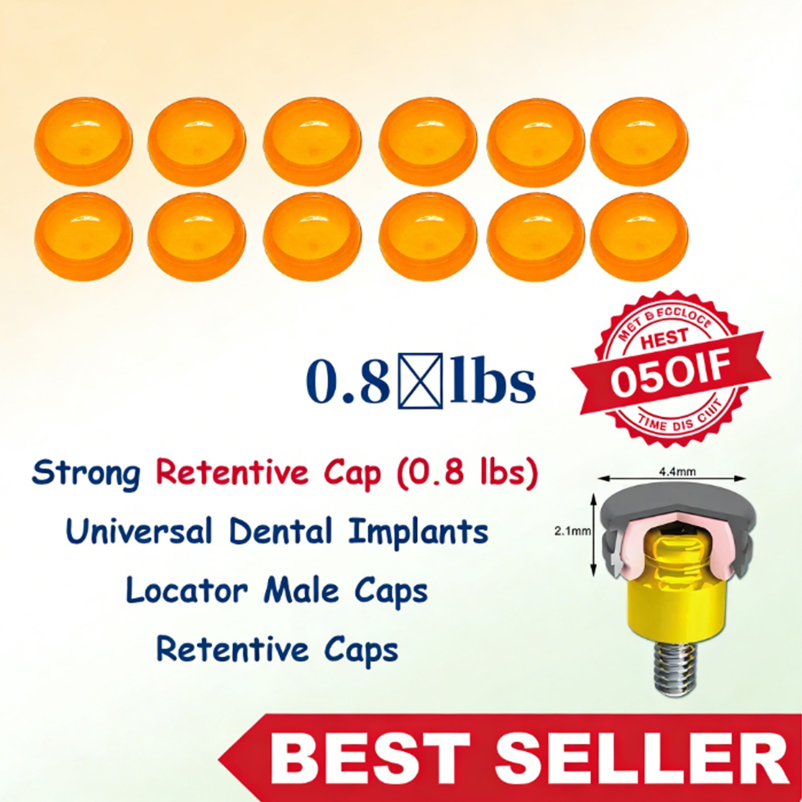 For Zest Locator Abutment System Male Processing Cap Kit PEEK Retention Inserts