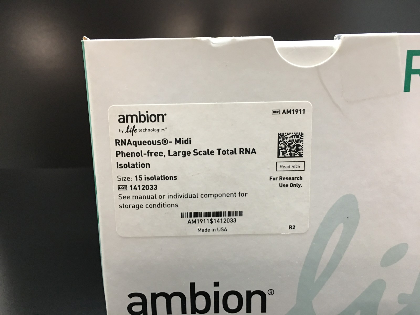 Thermo Scientific Ambion REF AM1911 RNAqueous Midi Total RNA Isolation Kit