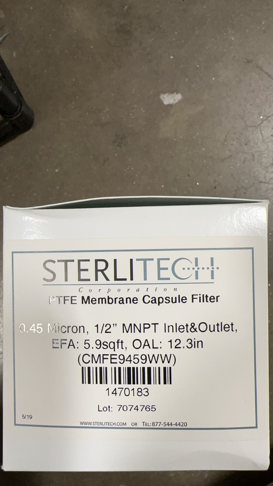 Sterlitech CMFE9459WW PTFE Membrane Capsule Filter, 0.45 Micron