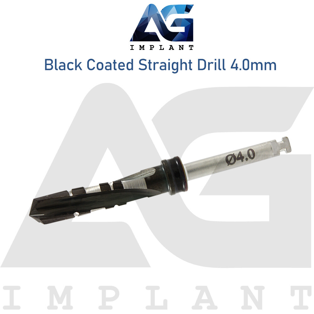 DNT² Black Coated Straight Drill External Irrig ation Surg ical Dental