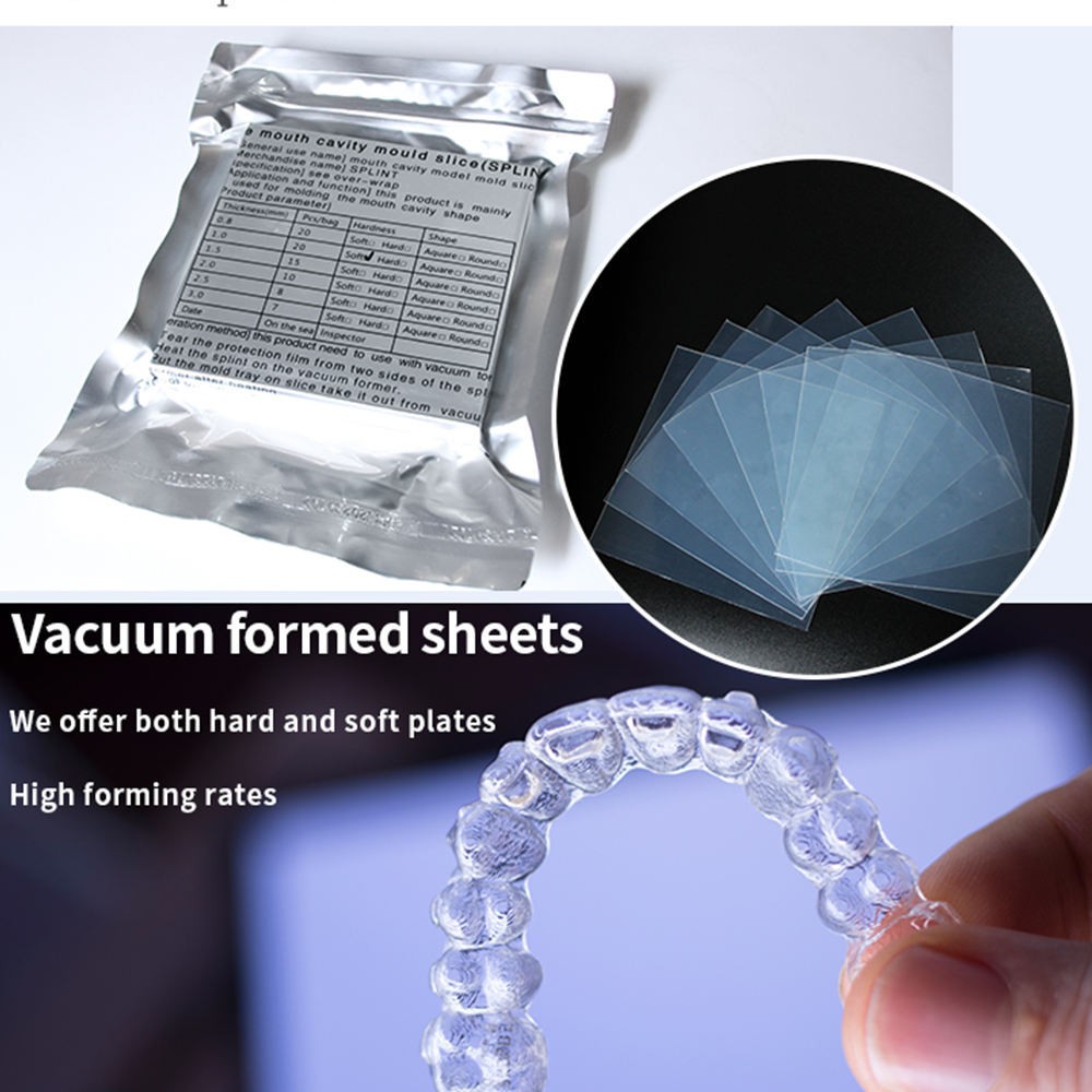 Dental Lab Thermoforming Material Vacuum Forming Splint Sheet Square Hard 1.5mm