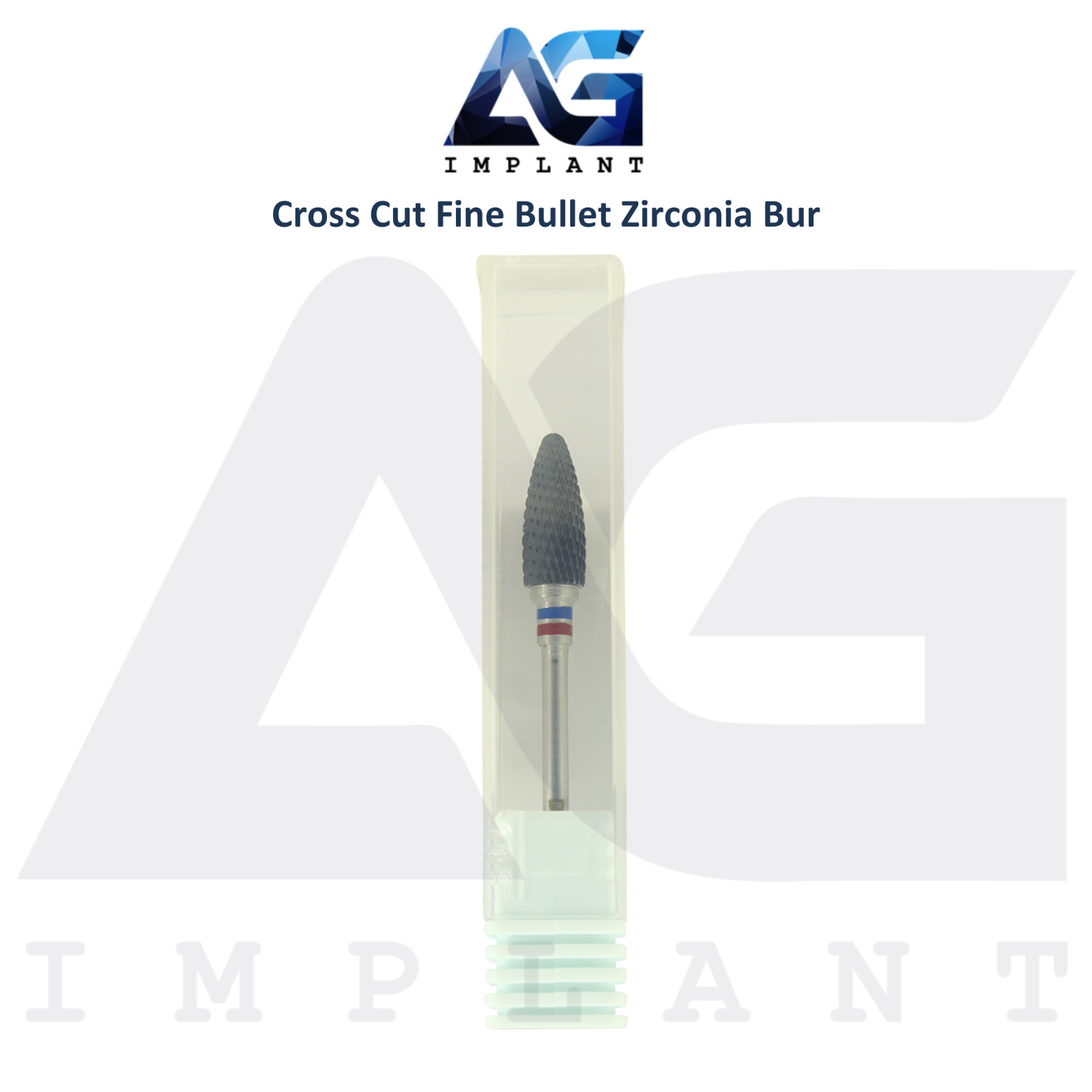 Dental Cross Cut Fine Bullet Zirconia Bur Ø6.0mm x 14mm Trimming Tool Lab
