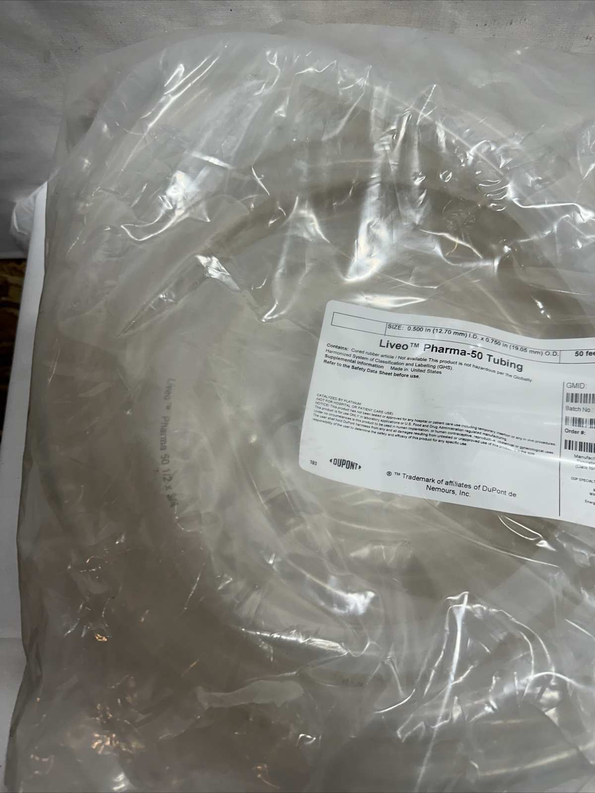 Liveo Pharma – 80 Tubing, 03100502, 50FT – Expires 2026 Dupont