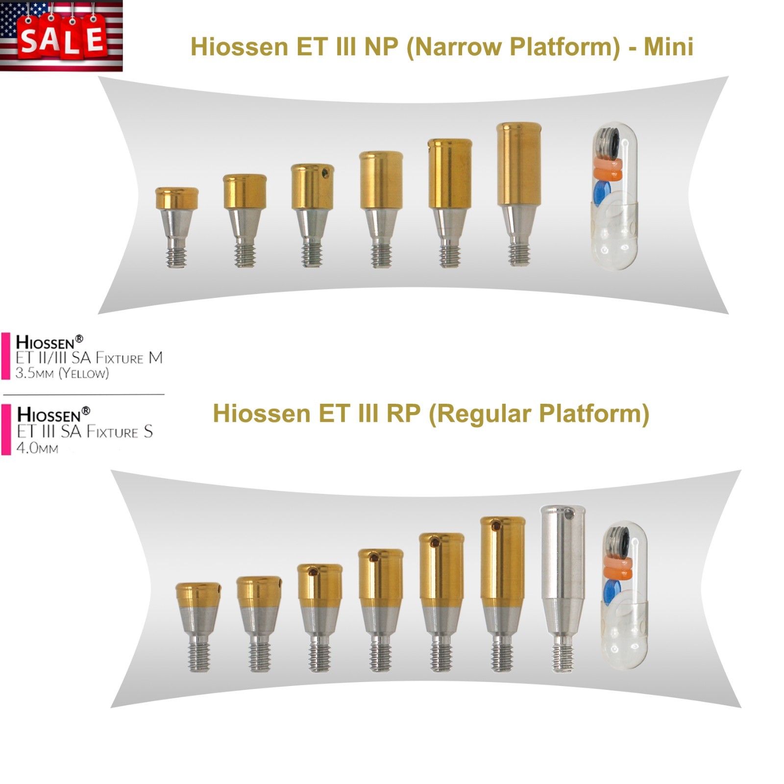 US Implant HIOSSEN ET Mini/Regular Locator Overdenture Abutment Male Cap Tool