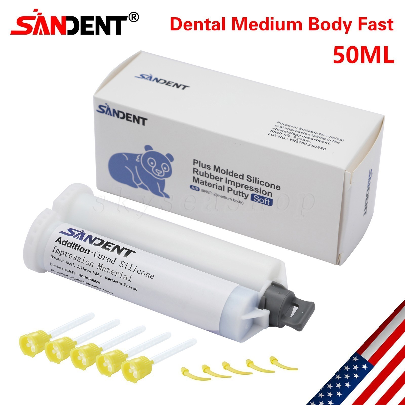 Medium Body Fast Set, Dental Impression Material 50mL Cartridge 1-10X