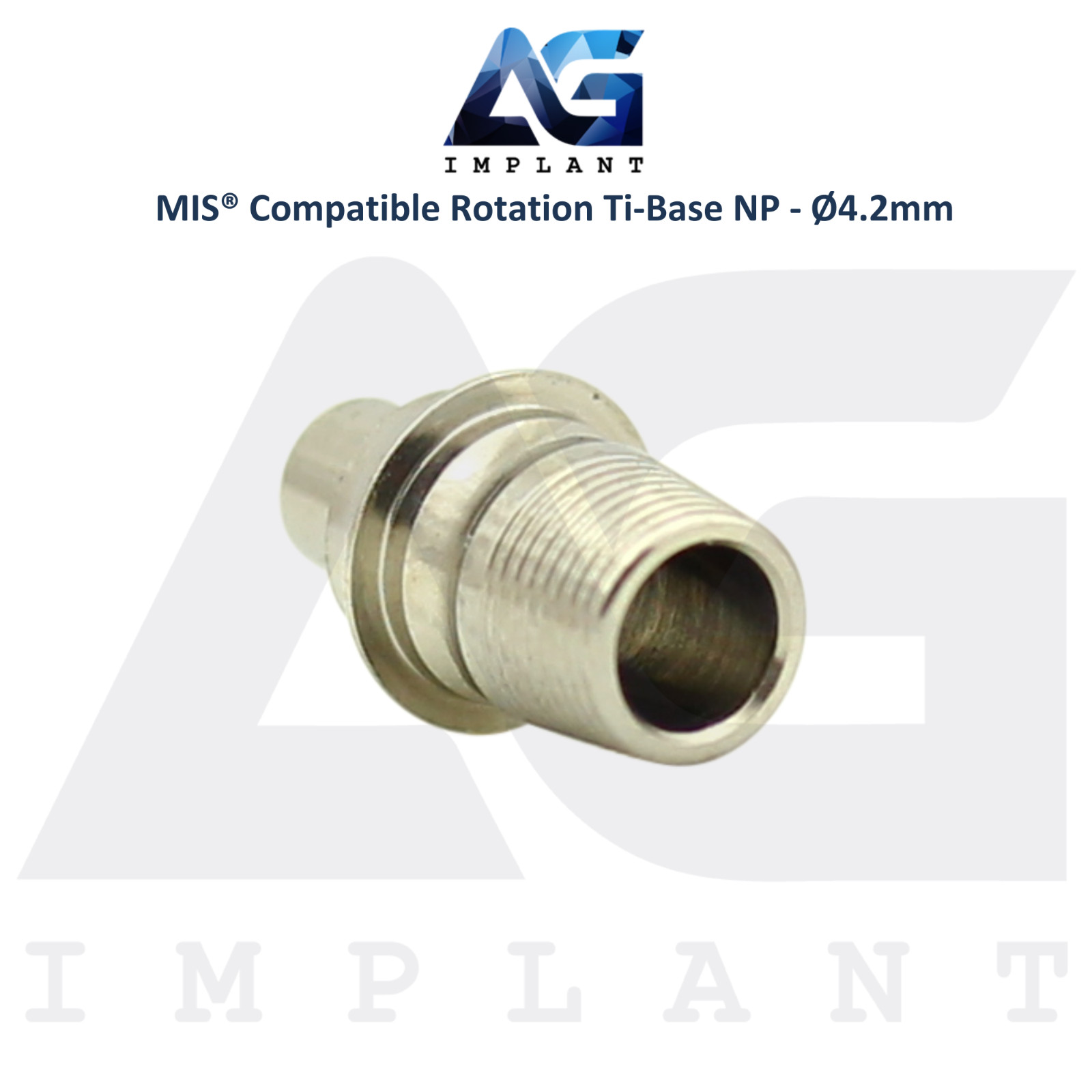 x10 Dental Ti-Base Rotation Ø4.2mm NP Compatible with MIS® Int Hex System 2.10mm