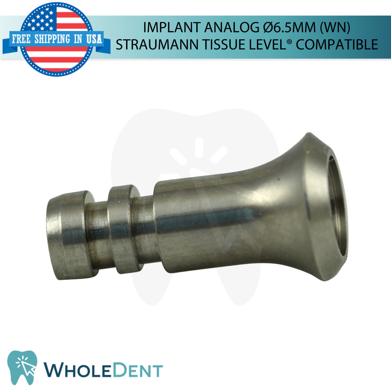 5x Dental Fixture Analog Ø6.5mm Wide Straumann Tissue Level® Compatible WN