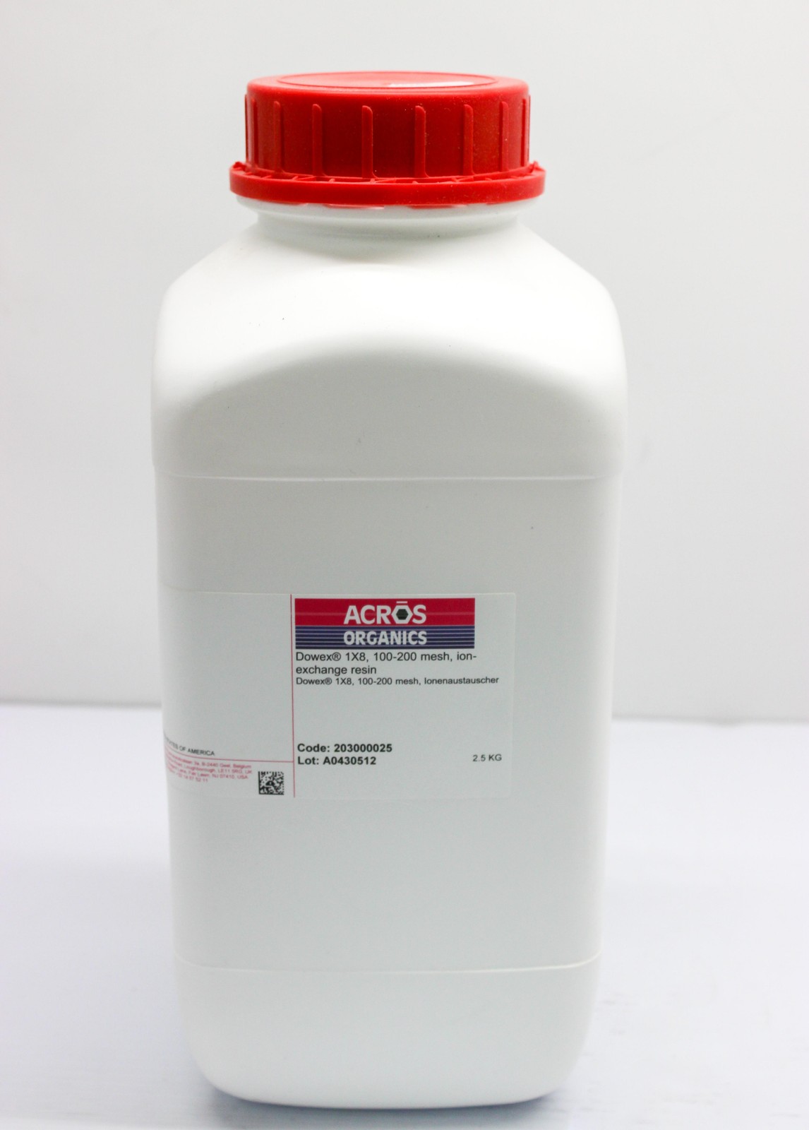 Acros Organics Dowex 1X8 Ion-Exchange Resin 100-200 Mesh 2.5Kg Bott (3320085877)