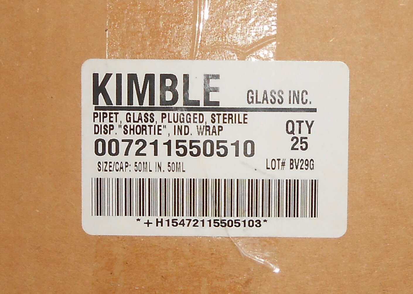 Kimble Serological 72110-50510 50mL Sterile Glass Pipette Pipet NEW/SEALED