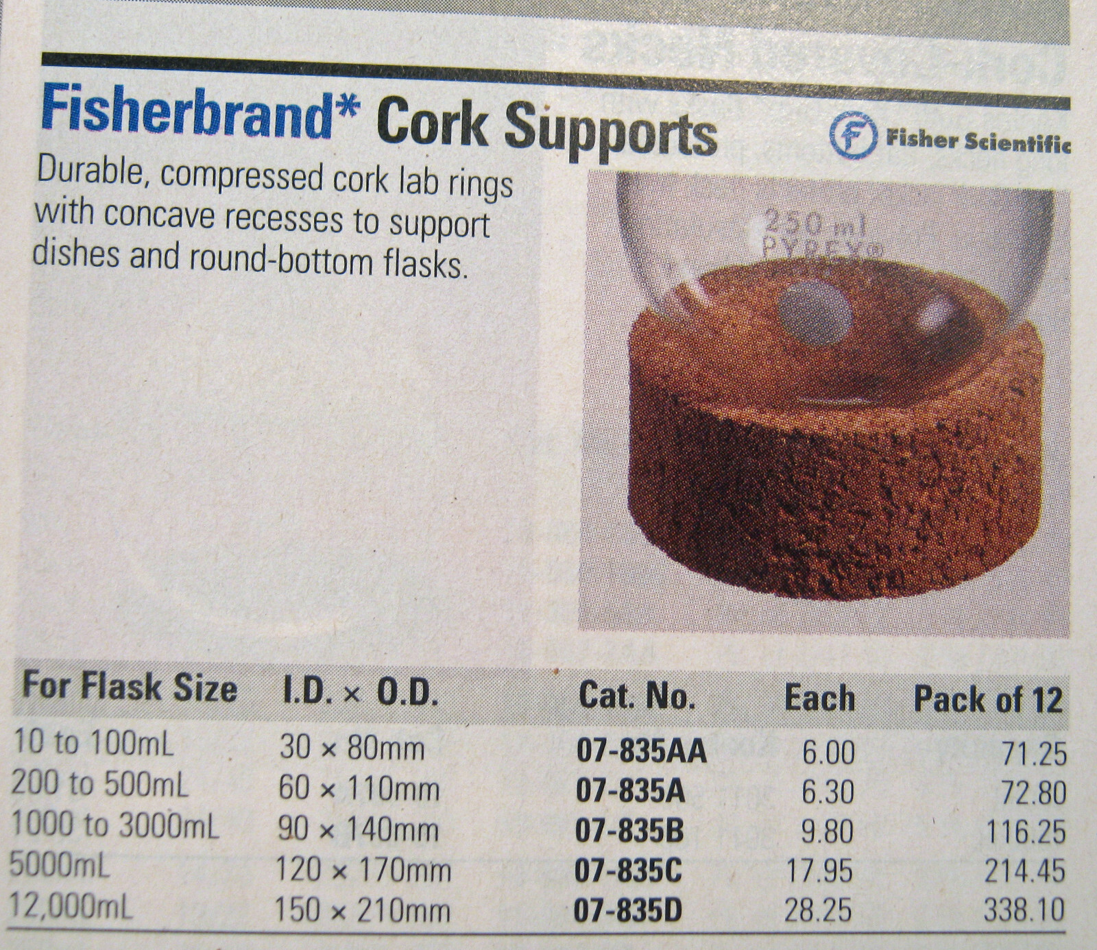 CORK FLASK SUPPORTS FOR 1000 TO 3000 ML FLASKS X2 FREE SHIPPING F