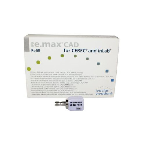 Ivoclar Vivadent 605345 Ivoclar IPS e.max CAD CEREC Blocks InLab LT BL3 C14 5/Pk