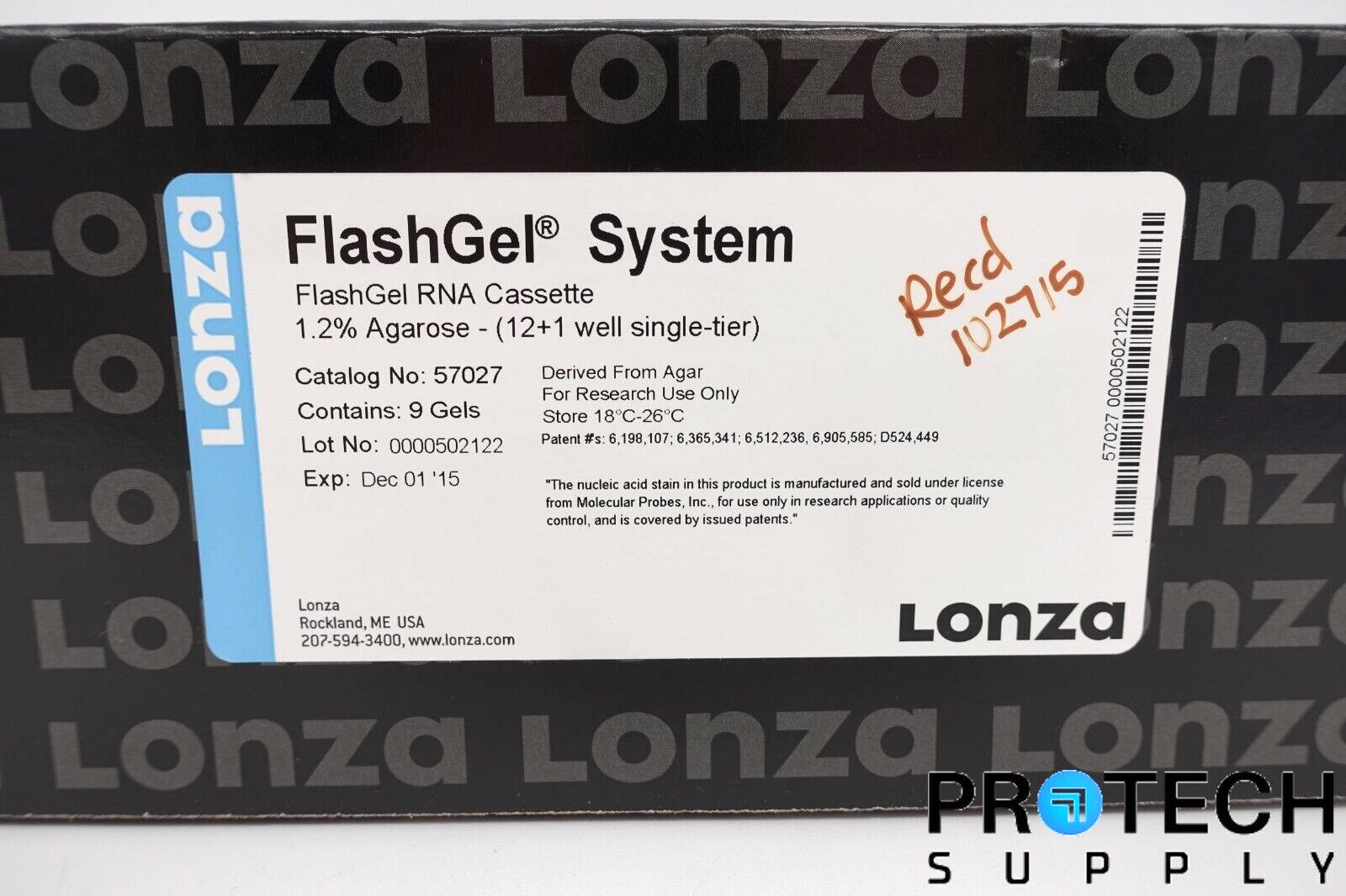 (Box of 9) Lonza 57027 FlashGel RNA Cassette 12+1 Single-Tier NEW with WARRANTY