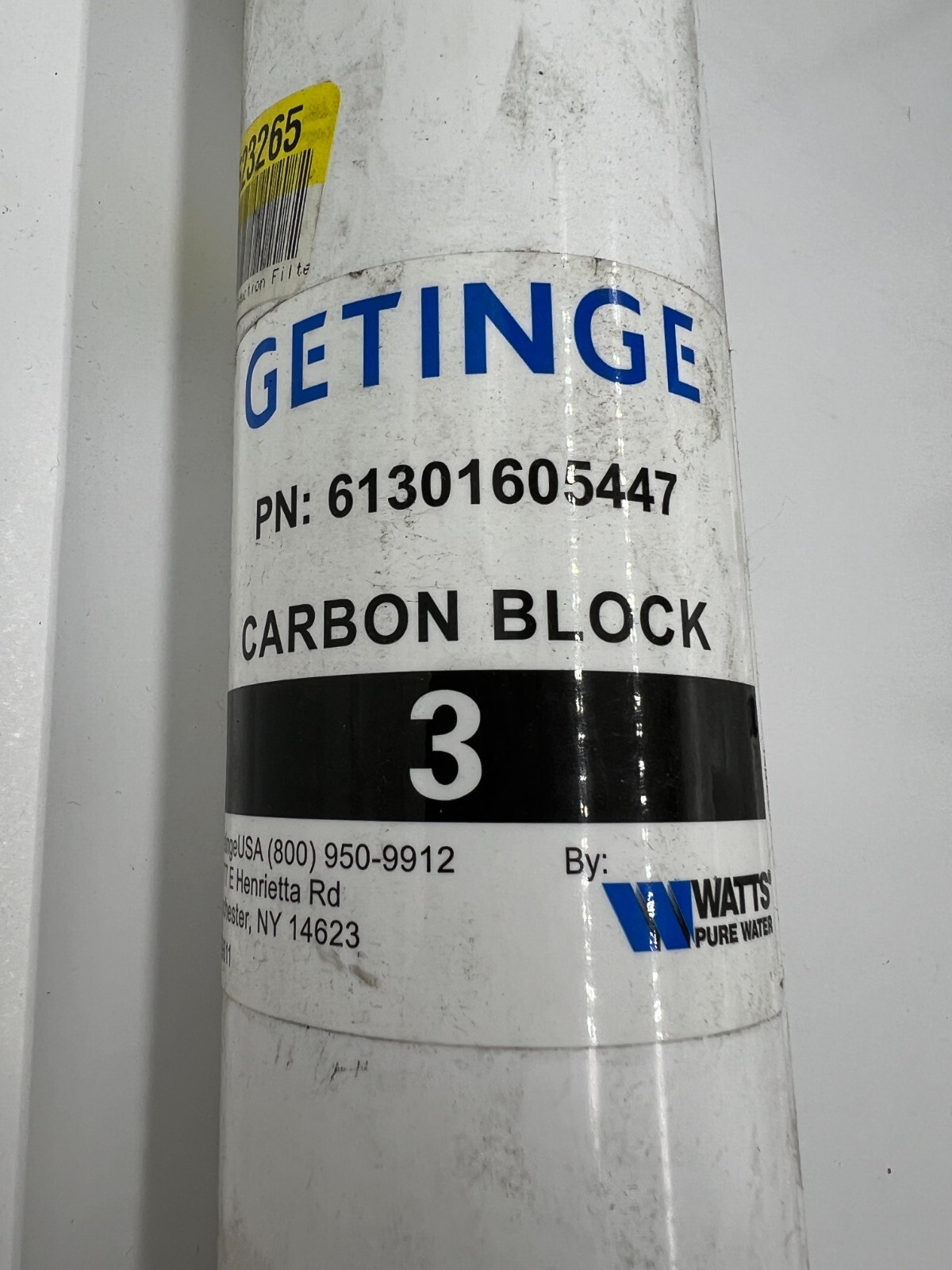 Getinge 61301605447 HS-200 & HS-300 Chlorine Reduction Filter #3 Carbon Block