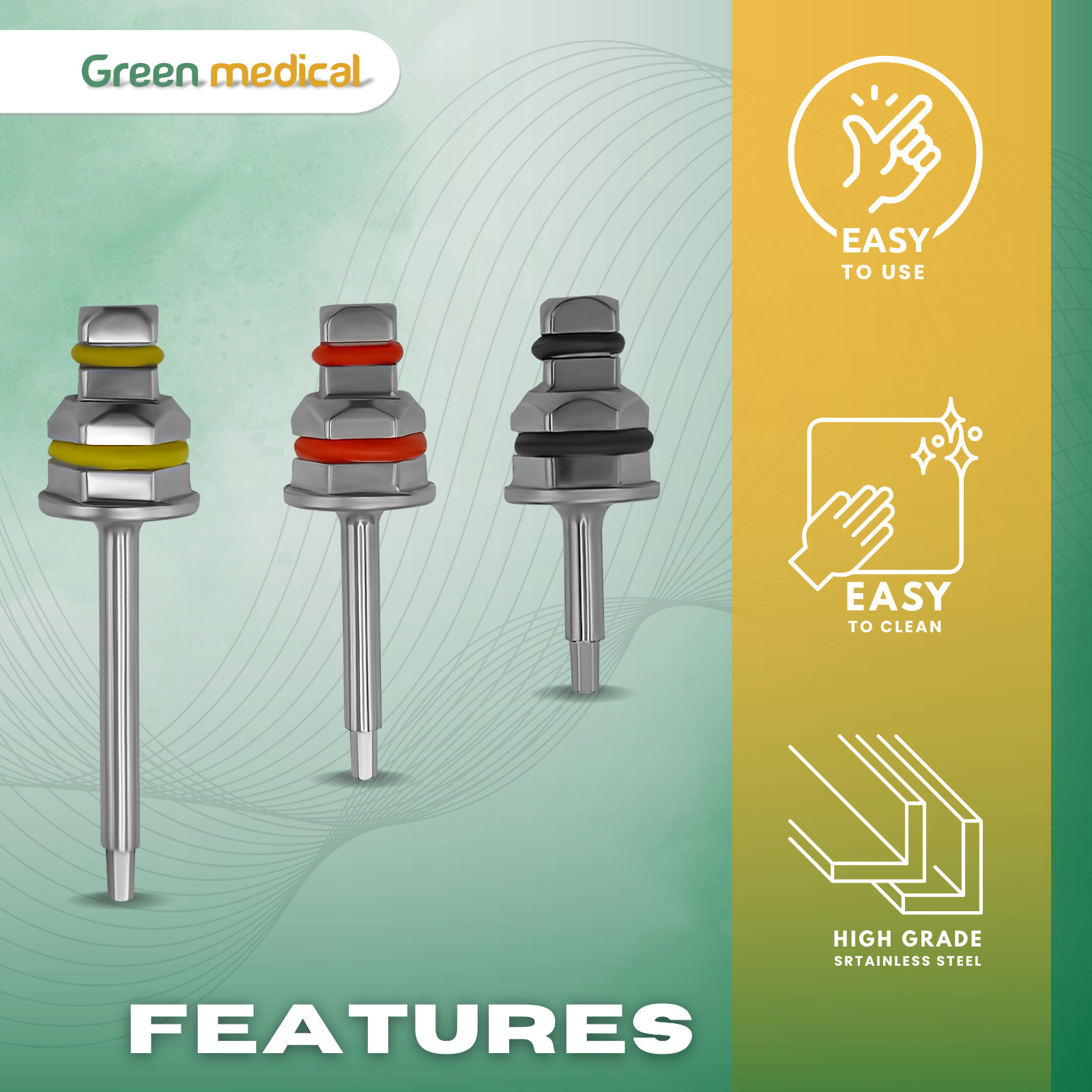 3 Pcs Hex Driver 1.25mm Ratchet For Dental Implant Abutment screw Tools