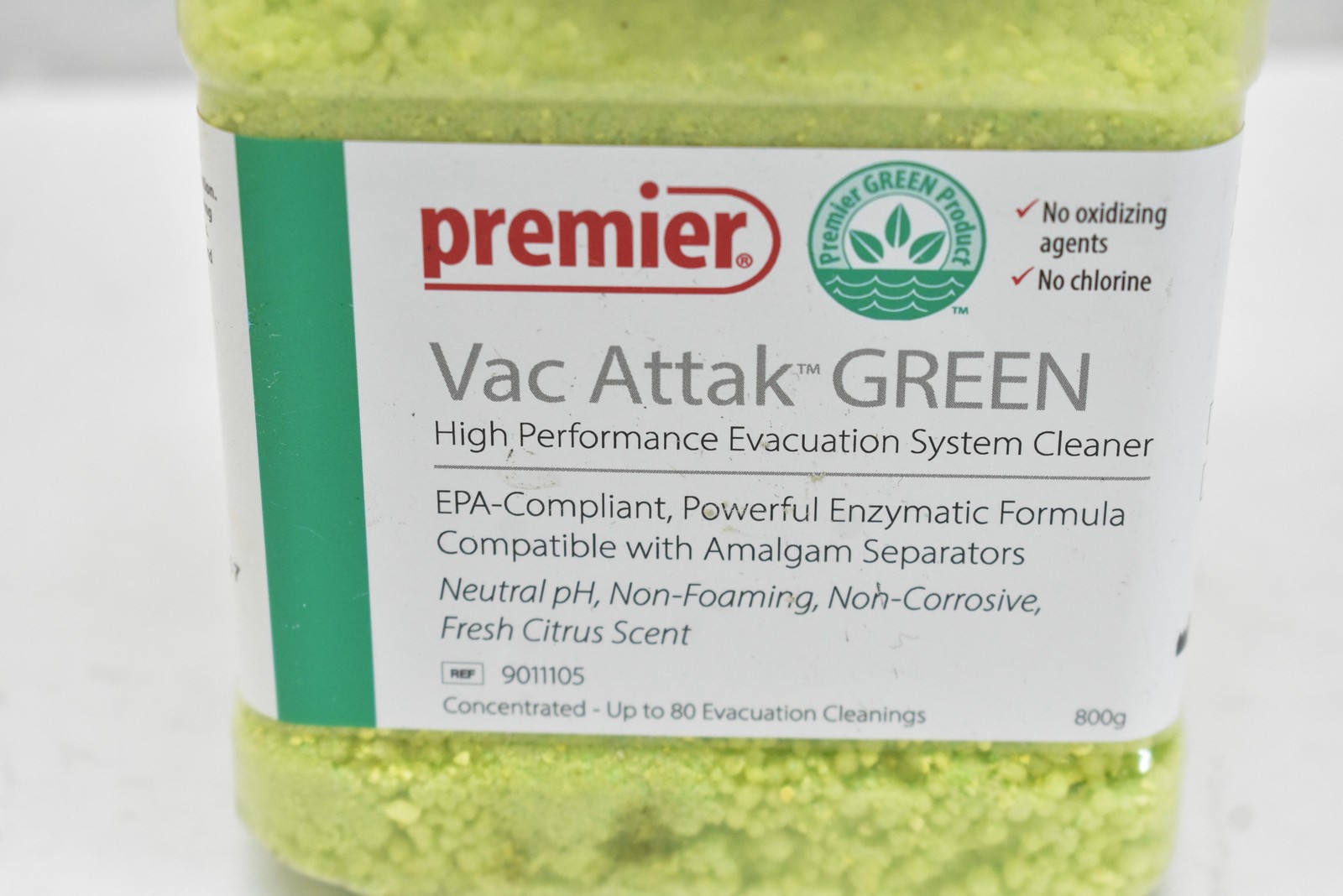 Premier Vac Attak GREEN Dental Evacuation System Cleaner 800g Concentrate USA