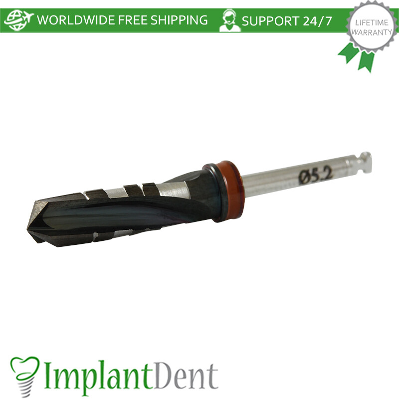 1x Dental DLC Straight Drills 16mm External Irrigated Stainless Steel Tool