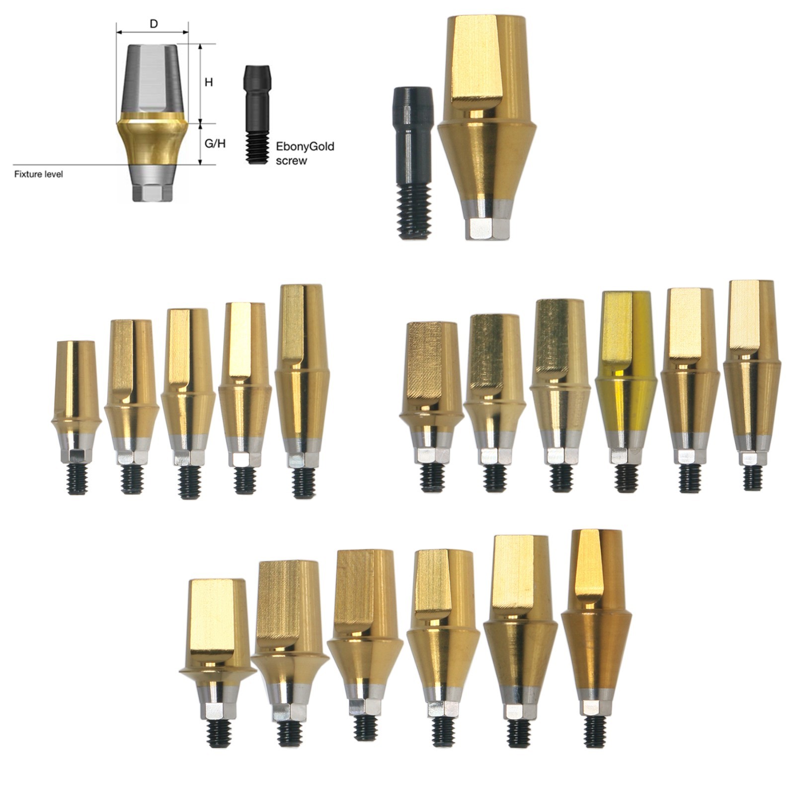 US Straight Abutment Internal Hex 7.0mm H W/Screw For DIO UFII Regular Implants
