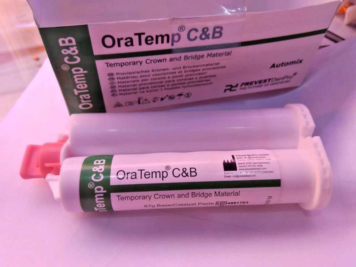 5 X Temporary Crown & Bridge Material 67gm Base/Catalyst Paste With 16 Auto Mix