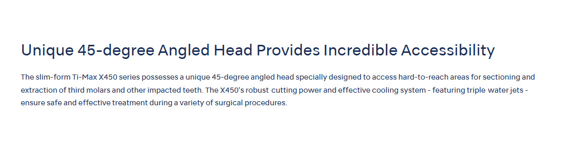 NSK Ti-Max X450 M4 Surgical 45° LED Speed Handpiece Dental Triple Water Jet 18W