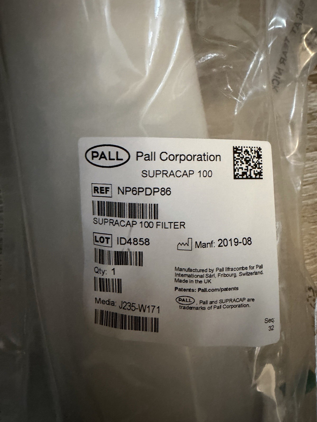 Pall NP6PDP86 Supracap 100 Filter MFG 2019 New !! Sealed !!