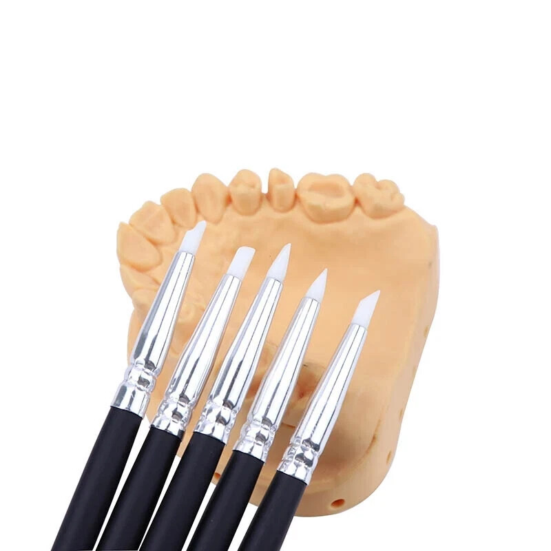 5 Pc/Set Composite Dental Resin Veneer Cement Porcelain Teeth Silicone Brush Pen