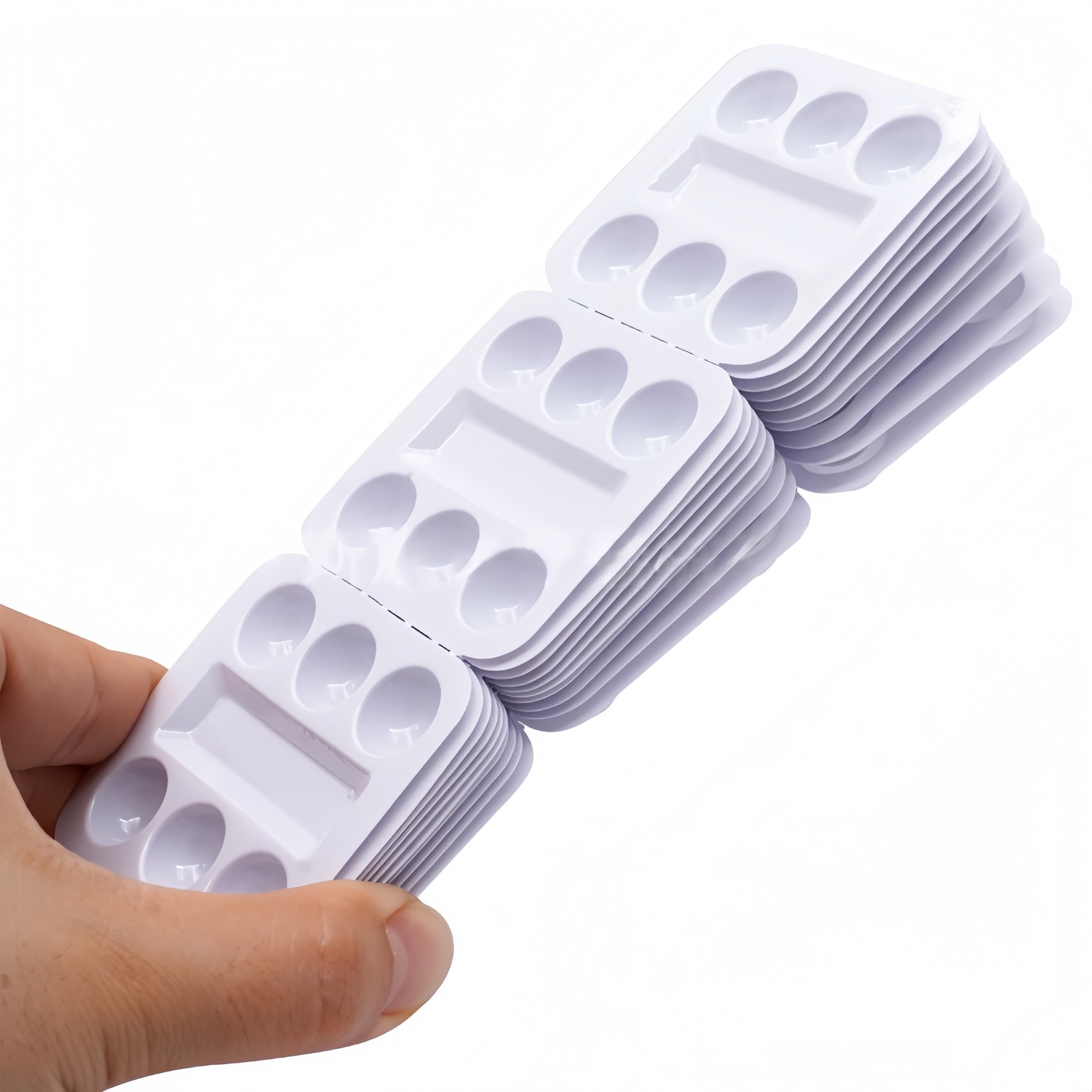 30pcs Dental Disposable Mixing Wells – 6-Well Plastic Trays for Composite & Ceme
