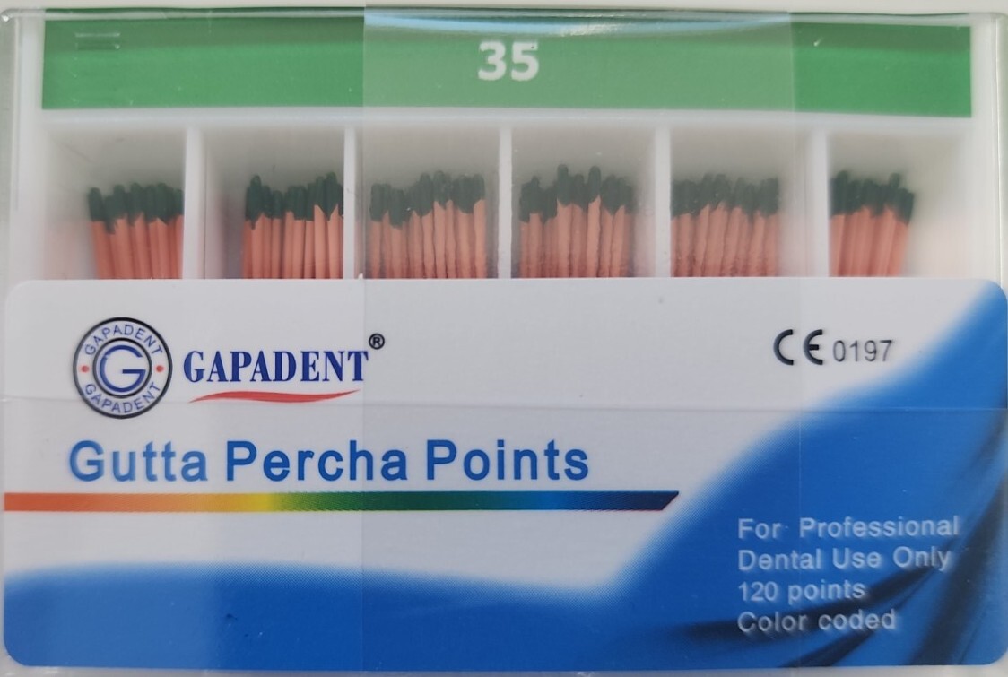 Gapadent Gutta Percha Points Size 35 Box of 120 Dental