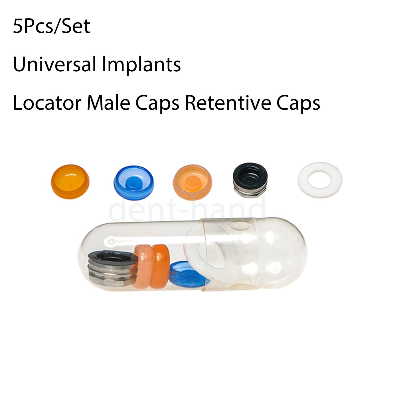 1PC Dental PAØ4.5mm Attachment Abutment 4mm&Overdenture Male Caps Kit for Zimmer