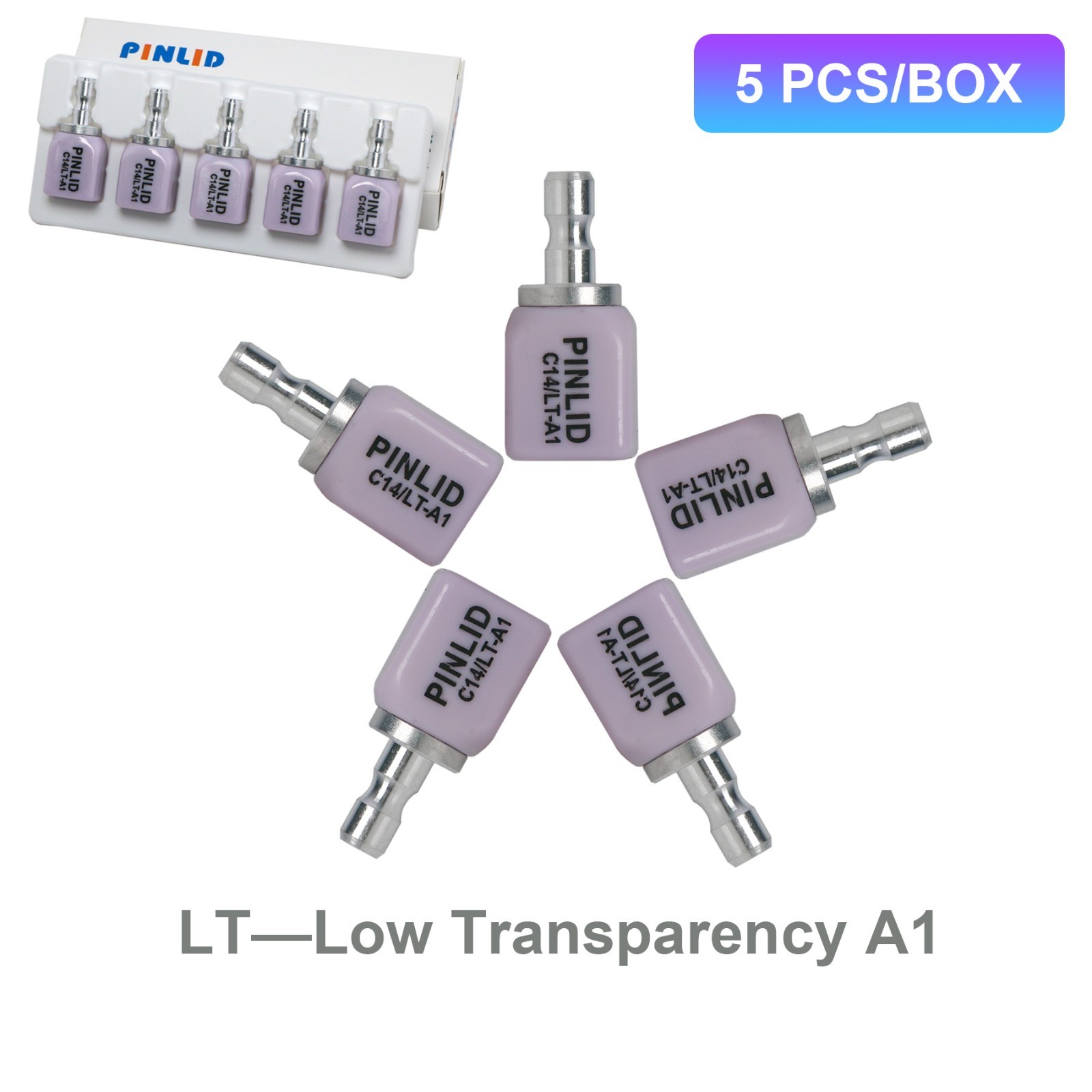 5Pcs/Box C14 LT Dental Block Lithium Disilicate CEREC Translucency Dentistry Lab