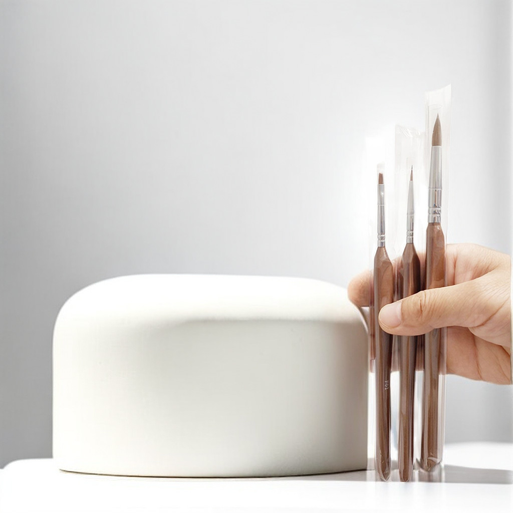 Dental Sable Hair Brush Pen Porcelain Brushes Enamel Silicone Brush Head Enamel
