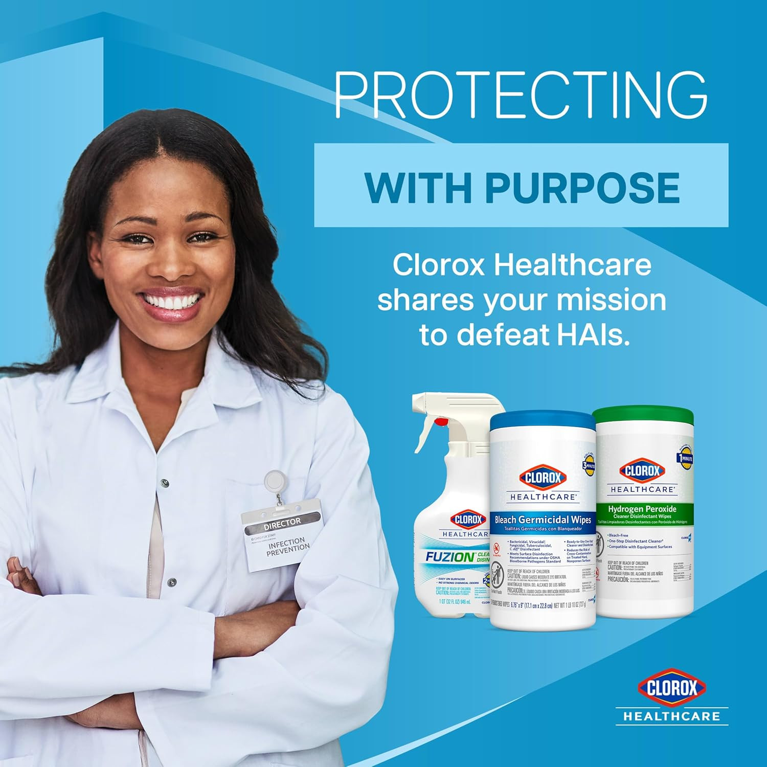 Clorox® Healthcare® Hydrogen-Peroxide Cleaner/Disinfectant, 32 Oz Bottle, Case o