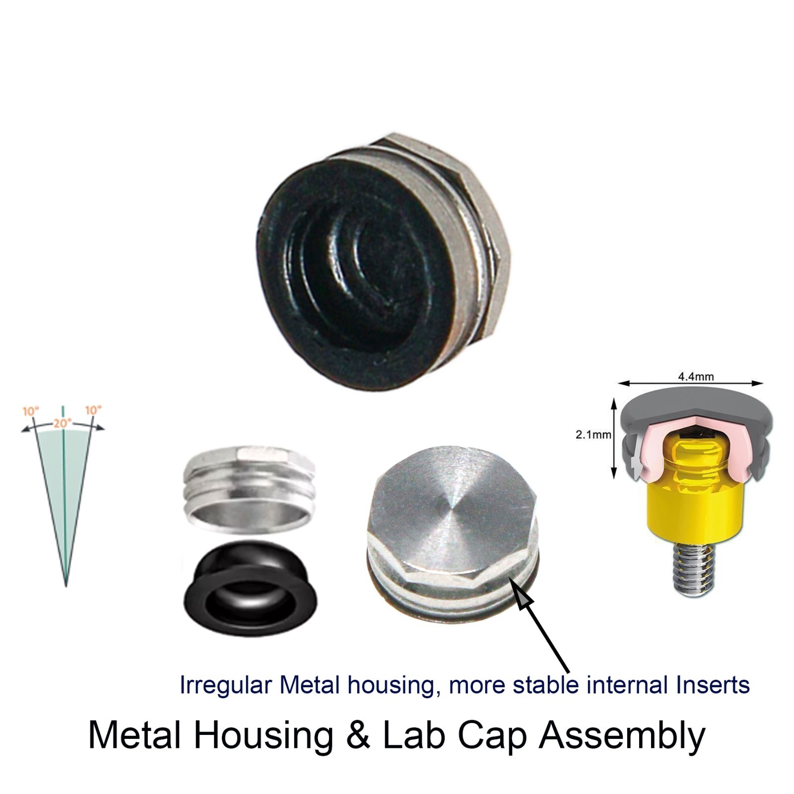Dental Male Cap Inserts Set Compatible ZEST Locator Legacy Abutment Replacement
