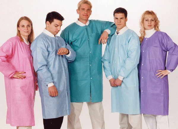 ValuMax 3660SBS Extra-Safe Lab Coats Knee Length Sky Blue Small 10/Pk